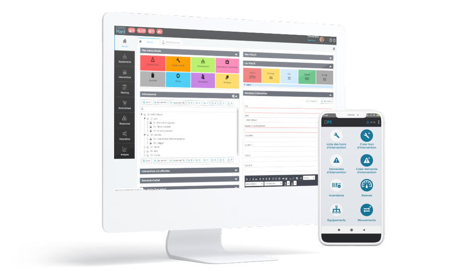 Dimo Maint - Interface web et mobile